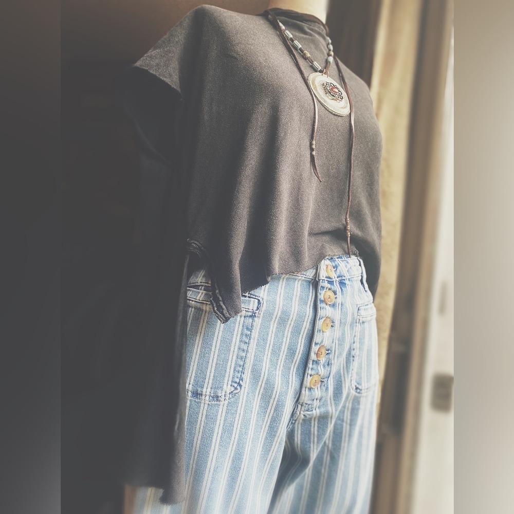 Altered Asymmetrical Muscle Tee | Washed Black | Oversized Size Small